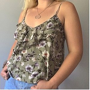 AE Floral Ruffle Tank
